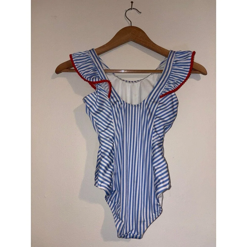 Cat and Jack Girl’s Striped One-Piece Swimsuit - Size M